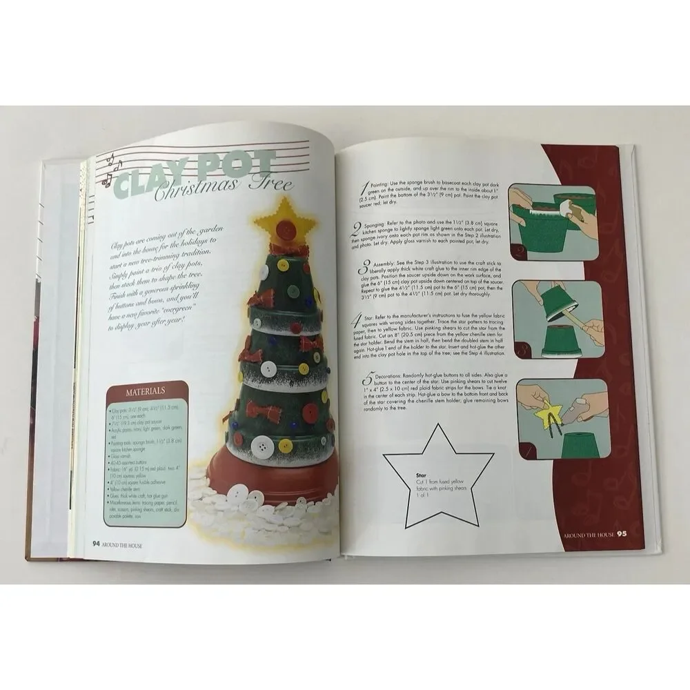 Make It Merry & Joy To The World- Lot Of 2 VTG Christmas Crafts Books -Hardcover